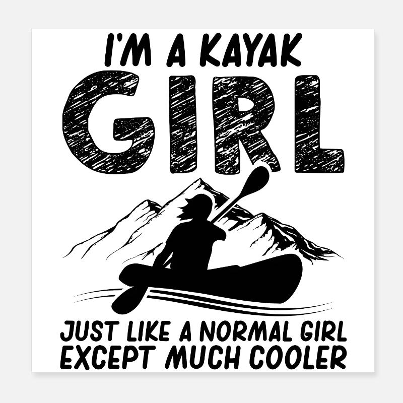 Fille de kayak | Cadeaux d'aviron en canoë Poster 20 x 20 cm