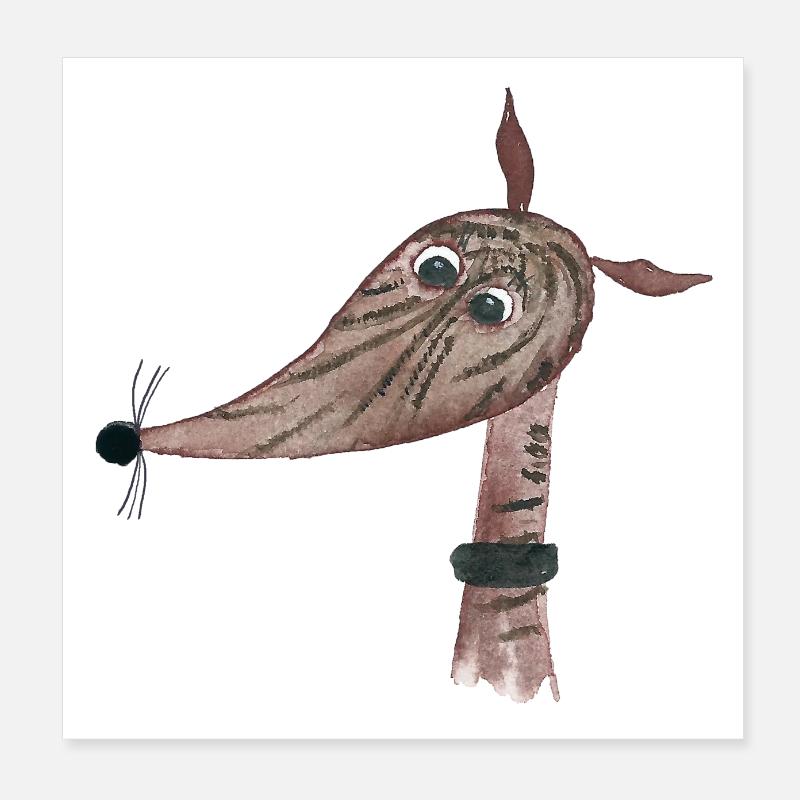 Greyhound brindle dark Poster 8" x 8" (20x20 cm)