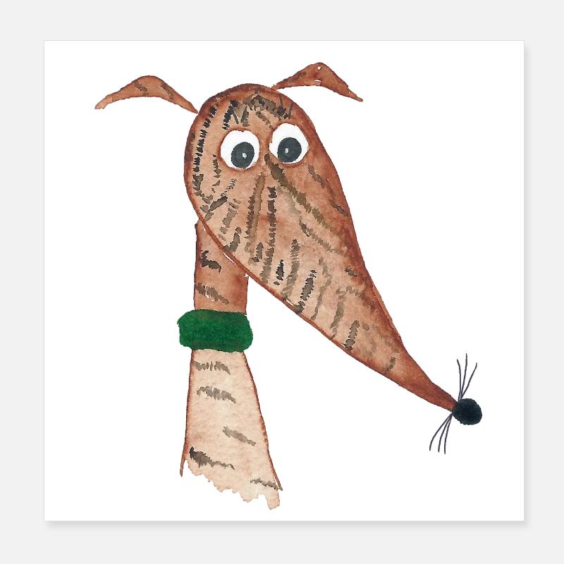 Greyhound red brindle Poster 8" x 8" (20x20 cm)