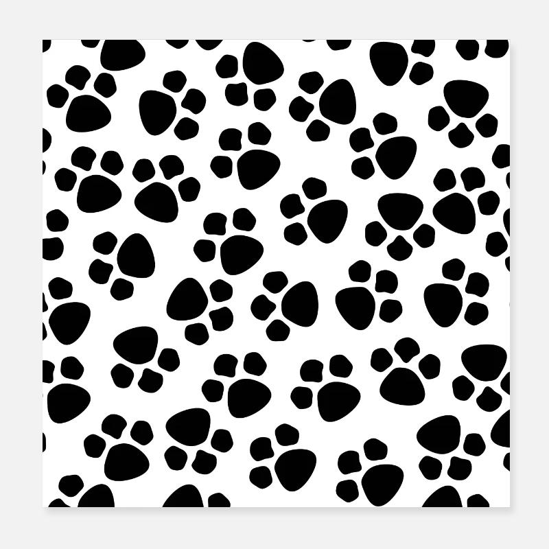 Pattes, pattes d'animaux, pattes de chien Poster 20 x 20 cm