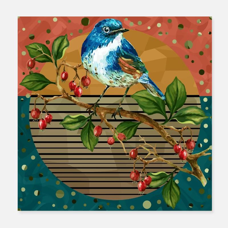 Oiseau Poster 20 x 20 cm