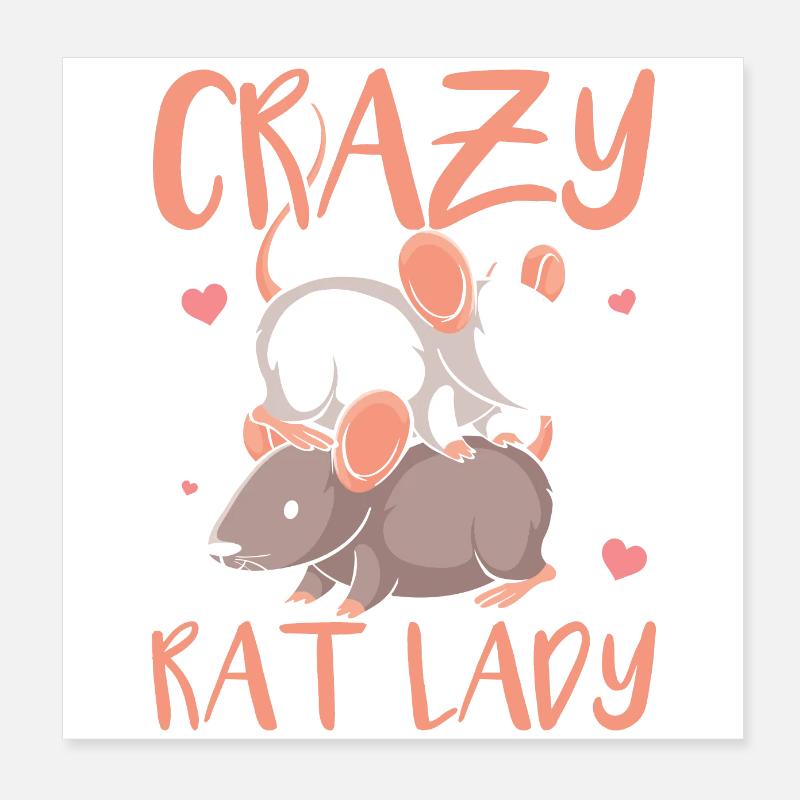Rats rat | Idées cadeaux pour animaux de compagnie Poster 20 x 20 cm