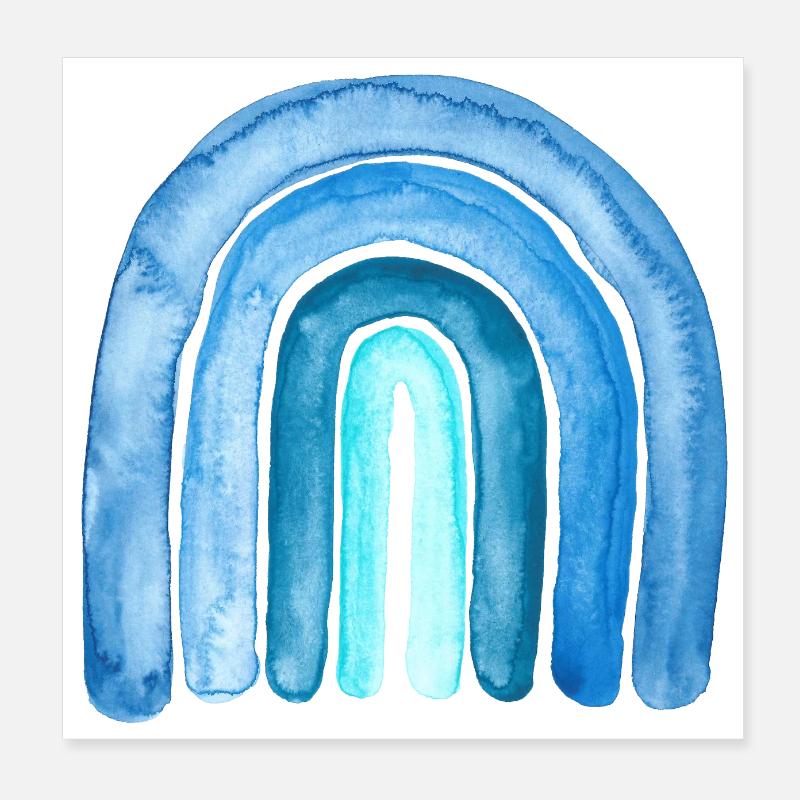 Rainbow Blue Poster 8" x 8" (20x20 cm)