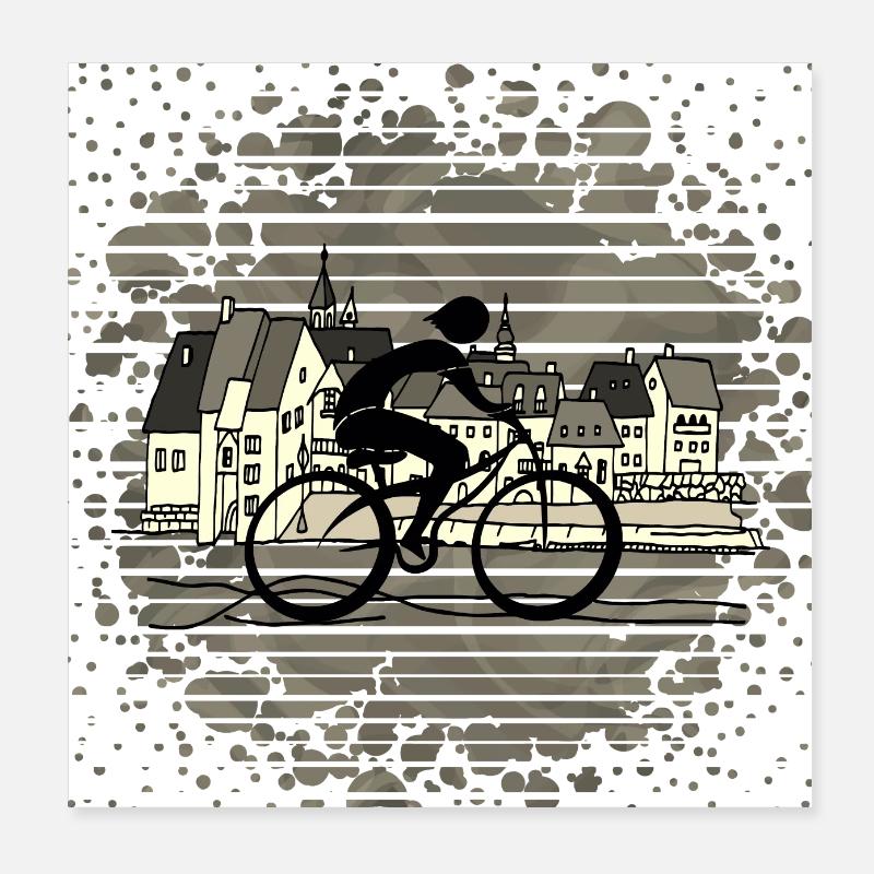 Radfahrer Poster 20x20 cm