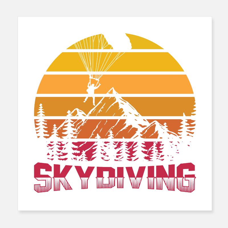 Skydiving | Parachute Skydive Skydiver Cadeaux Poster 20 x 20 cm