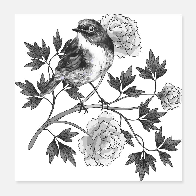 Bird Poster 8" x 8" (20x20 cm)
