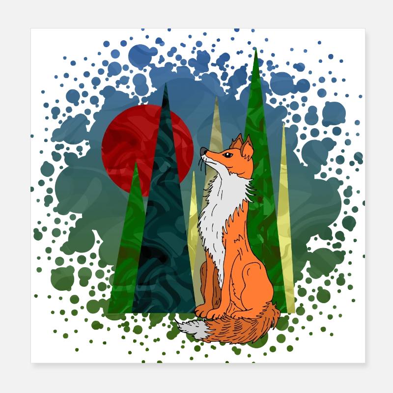 Renard Poster 20 x 20 cm