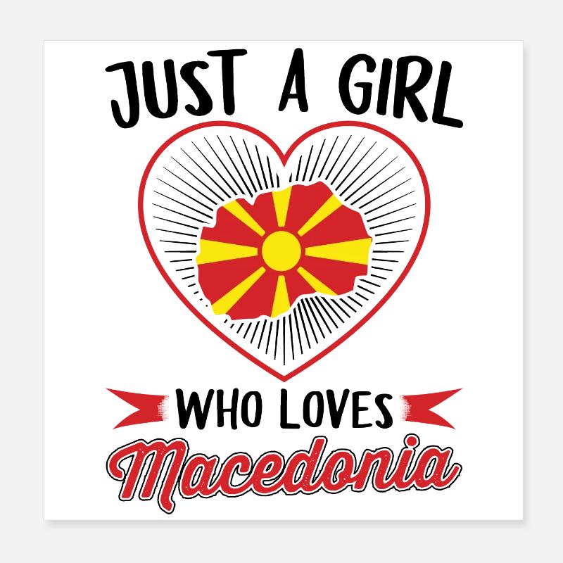 Macédoine Balkans | Fille macédonienne présente - Poster 20 x 20 cm - blanc