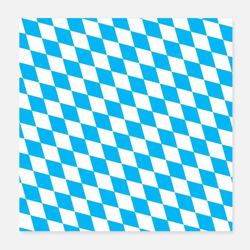 Bavière Bavière Drapeau Bavière Chèque Diamants Poster 20 x 20 cm