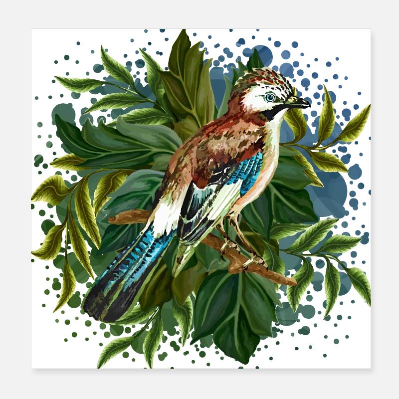 Bunter Vogel Poster 20x20 cm