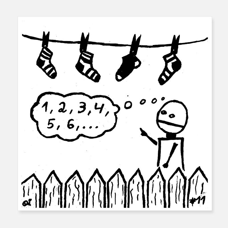 Chaussettes minimalisme Poster 20 x 20 cm