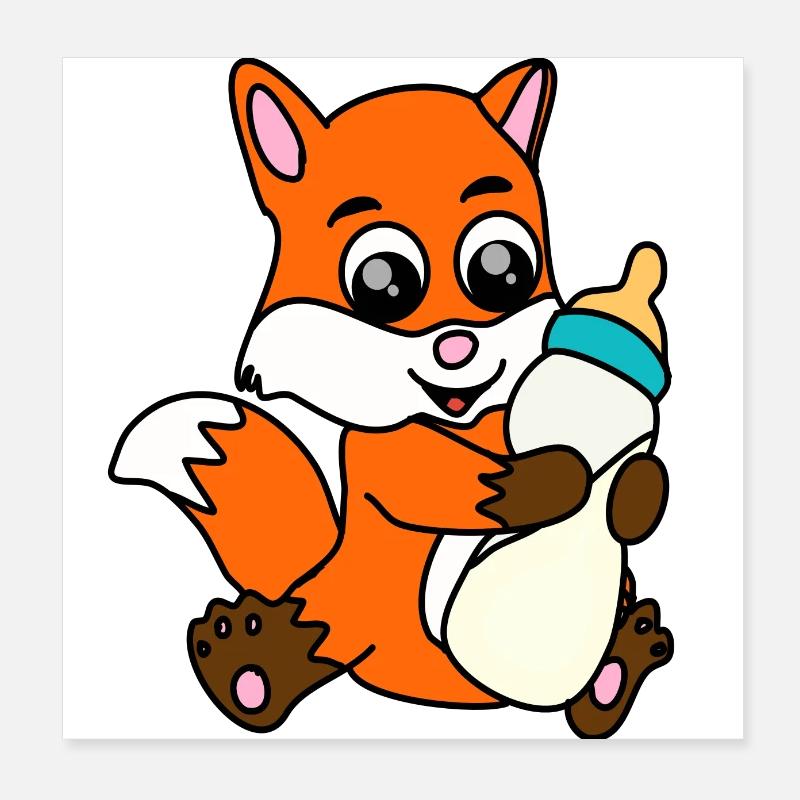 Fox Poster 8" x 8" (20x20 cm)