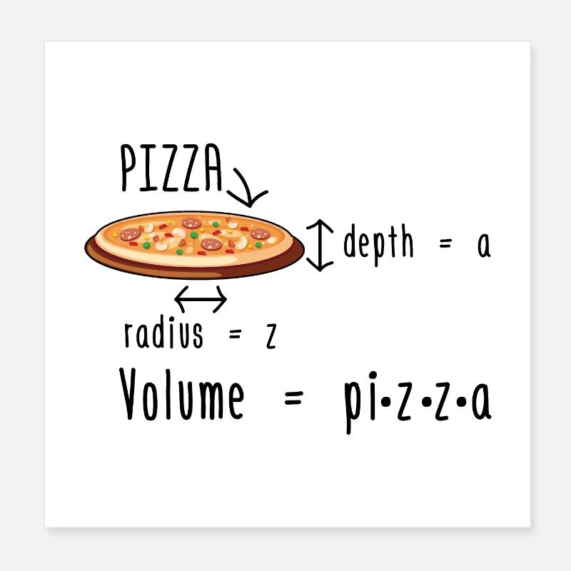 Mathematiker Pizza | Mathe Mathematik Geschenkidee Poster 20x20 cm