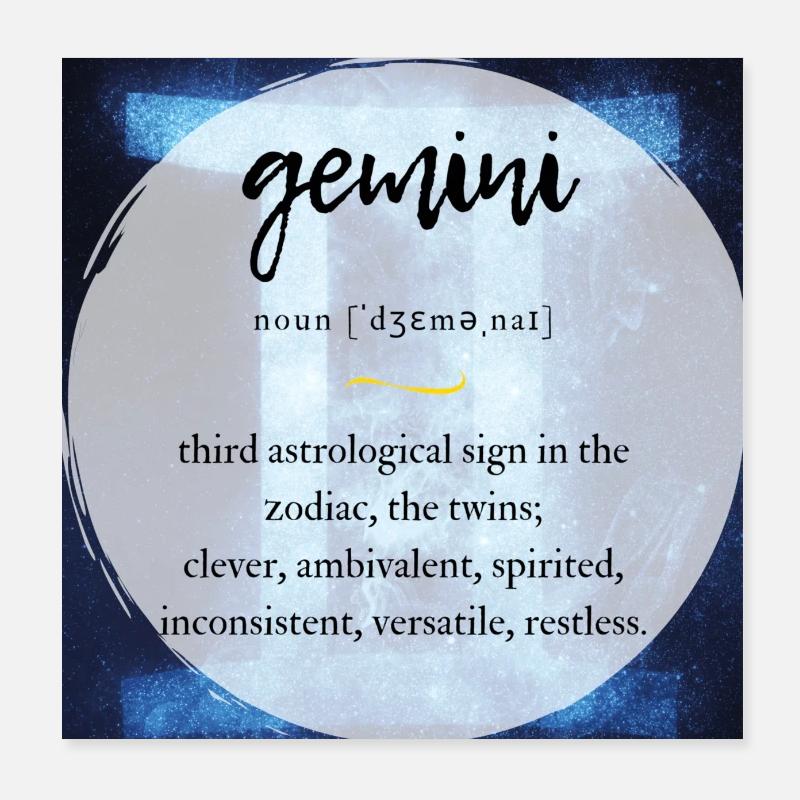 Gemini (Zwilling) | Sternzeichen Poster Poster 20x20 cm