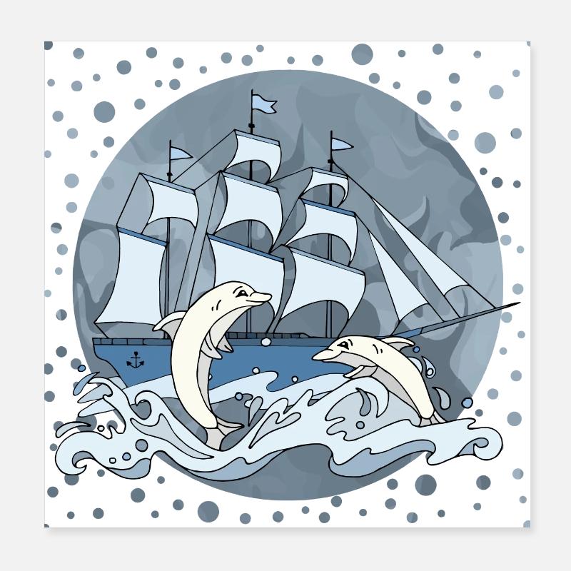 Bateau à voile Poster 20 x 20 cm