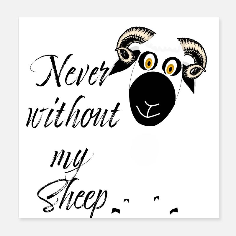 jamais sans mes moutons Poster 20 x 20 cm