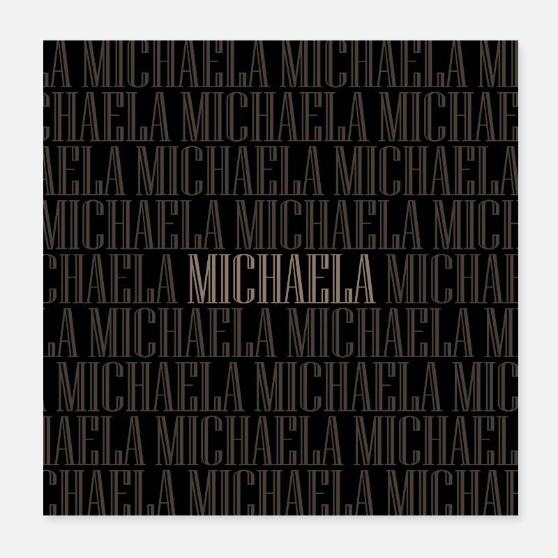 Michaela Name Prénom Modèle Poster 20 x 20 cm