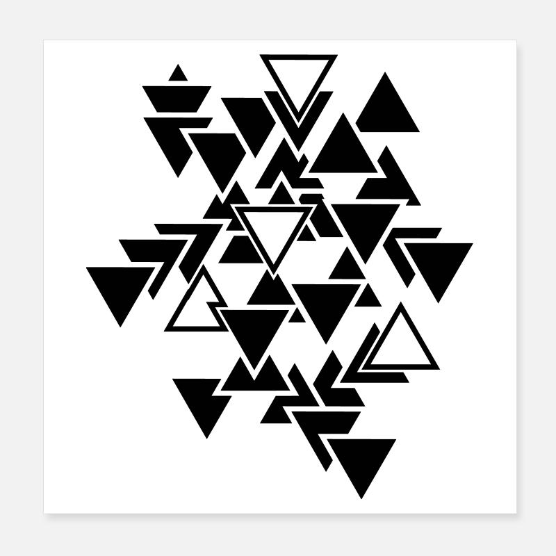 Triangles motif graphique Poster 20 x 20 cm