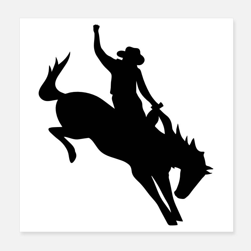 Un cowboy au rodéo Poster 20 x 20 cm