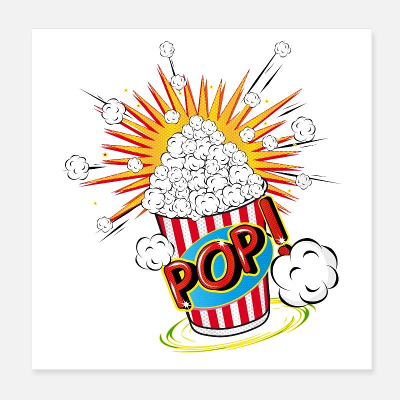 Pop-corn dans un style pop art Poster 20 x 20 cm