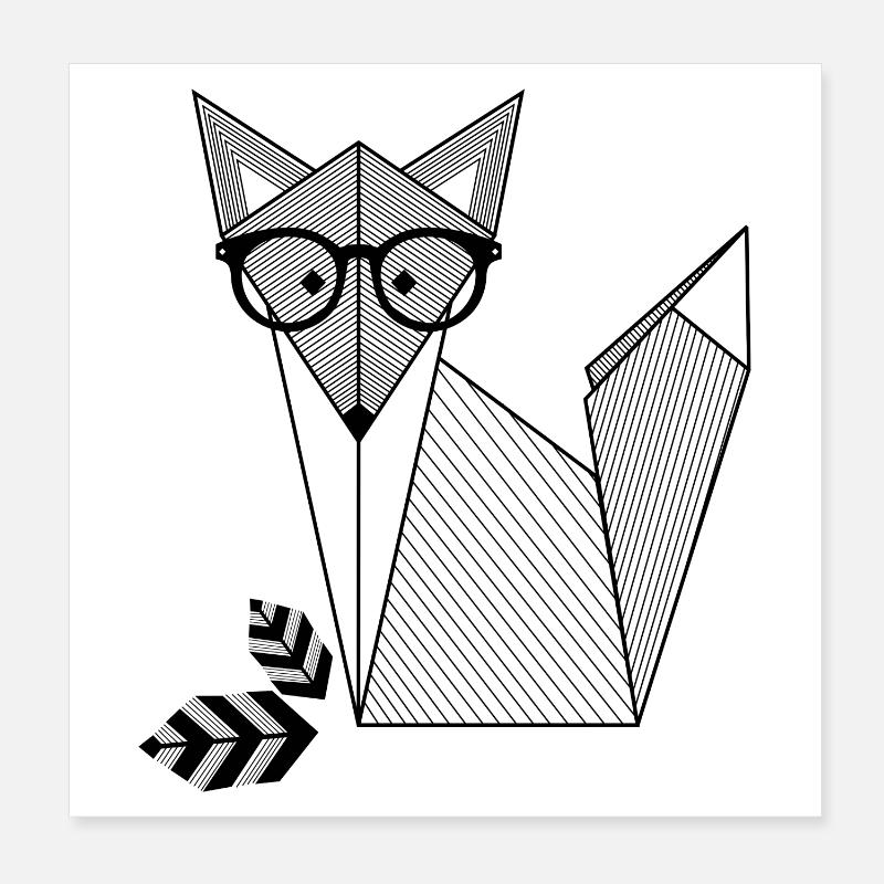Fuchs mit Brille Poster 20x20 cm