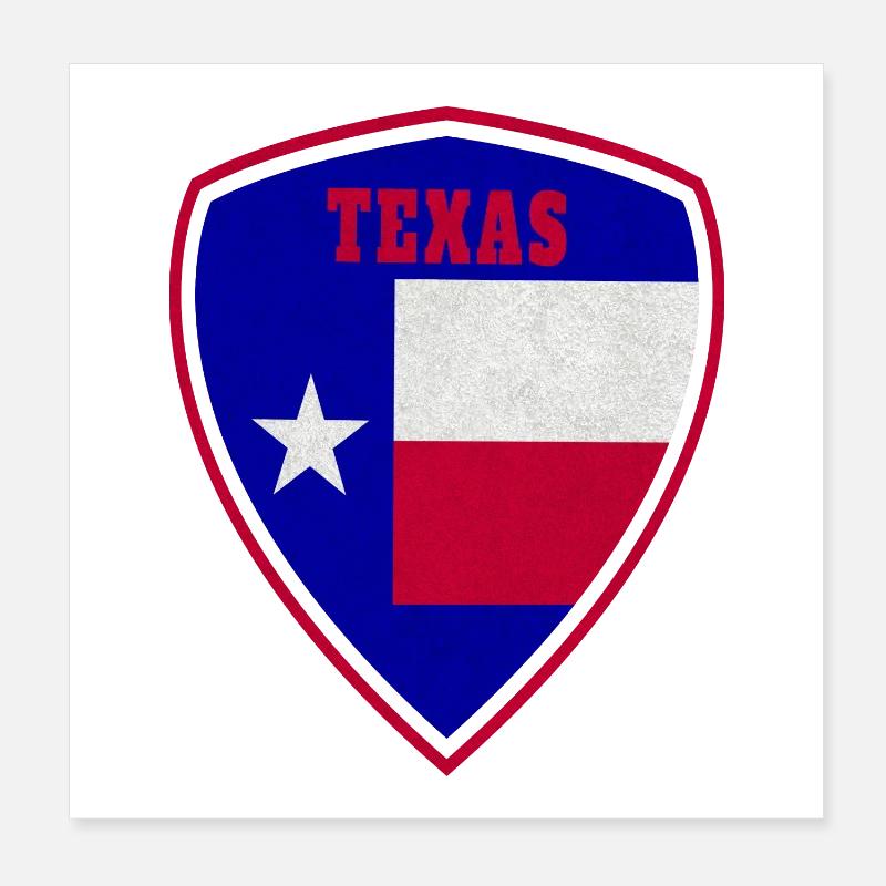 Texas Blason emblème cadeau de drapeau Poster 20 x 20 cm