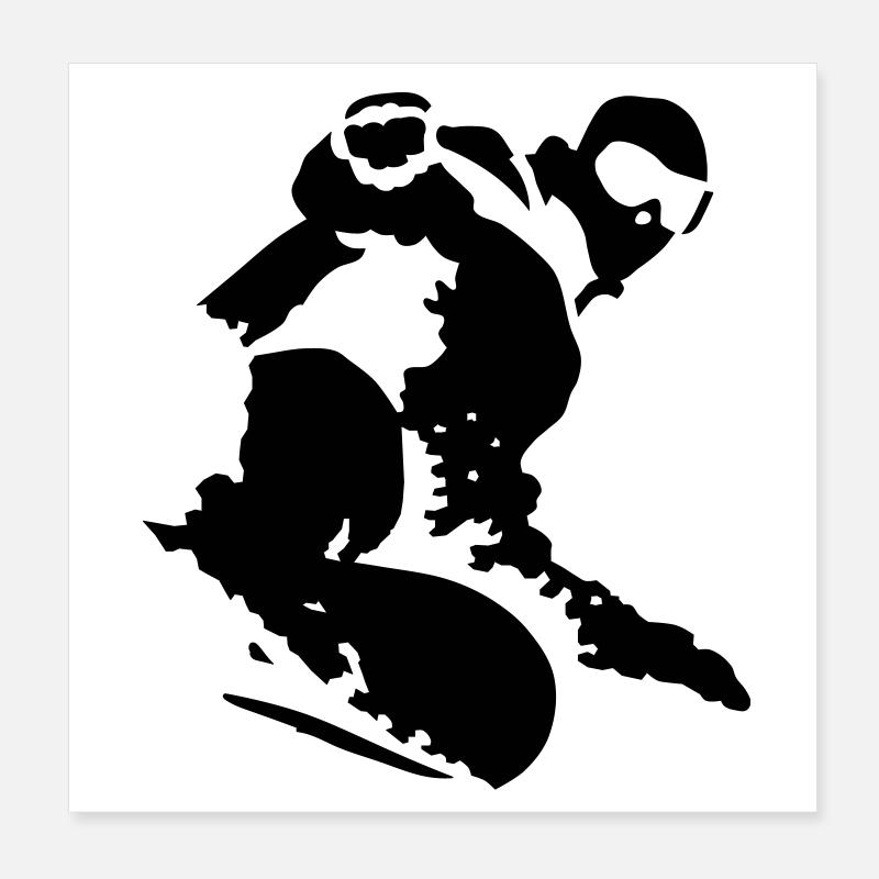 Snowboarding Poster 20x20 cm