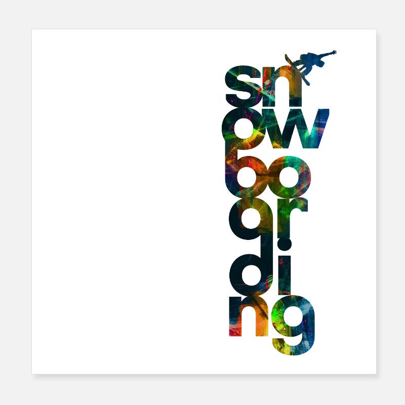 Snowboard Wintersport Poster 20x20 cm