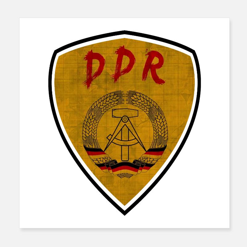 DDR Wappen Design Vintage / Geschenk Ostalgie Poster 20x20 cm