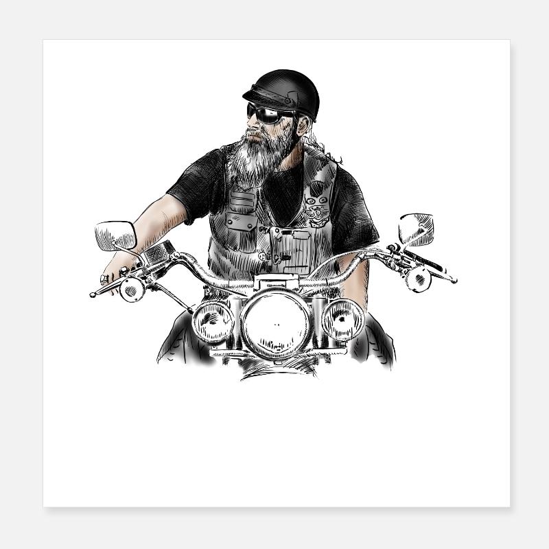 biker Poster 20 x 20 cm