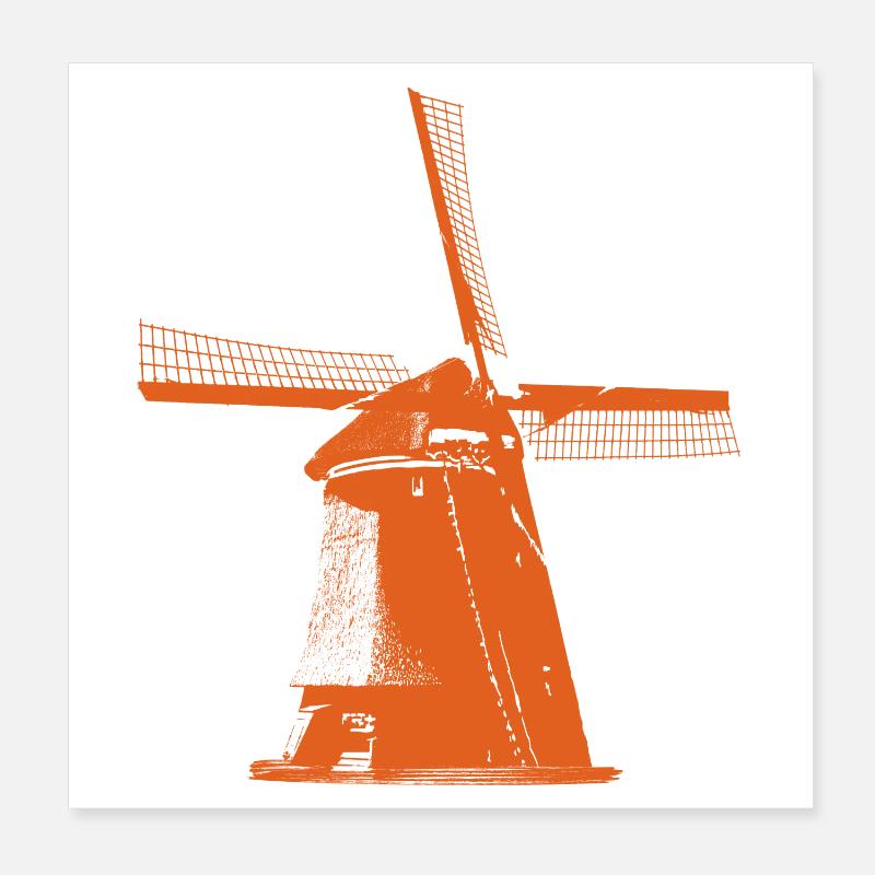 Windmill Netherlands Poster 8" x 8" (20x20 cm)