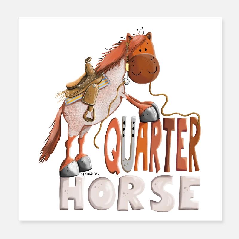 Da steht ein Quarter Horse Poster 20x20 cm