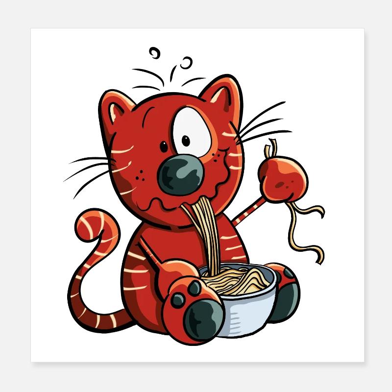 Mignon chat comique Poster 20 x 20 cm