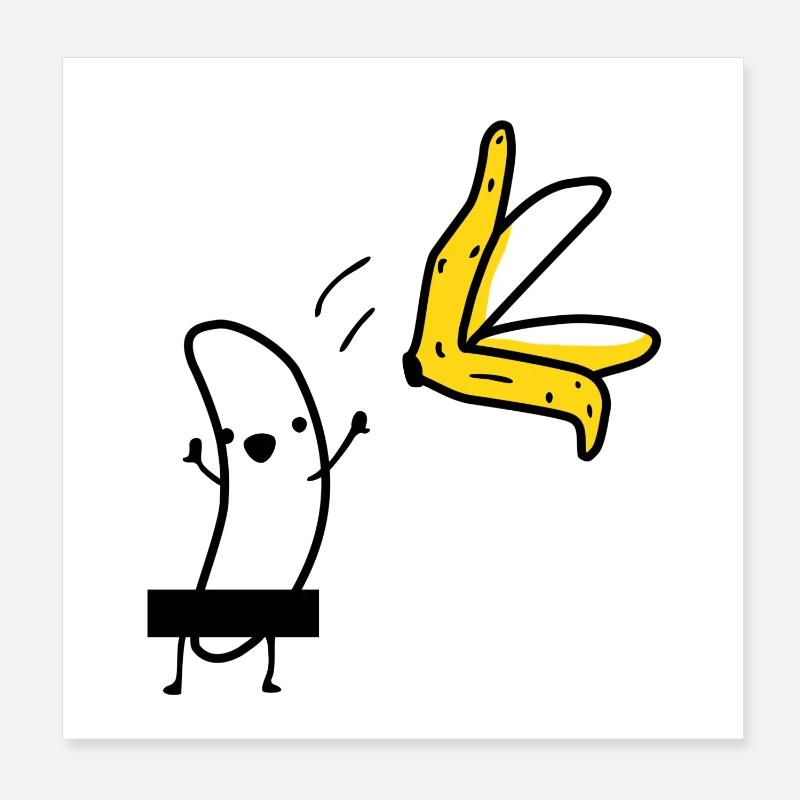Striptease banana Poster 8" x 8" (20x20 cm)