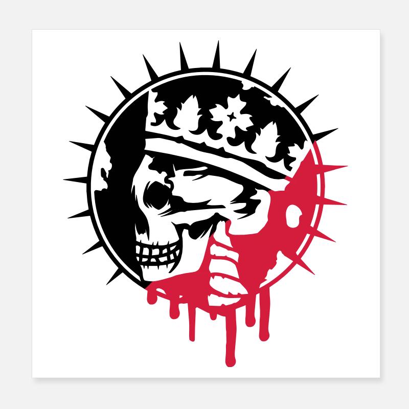 Skull with Crown Graffiti Patch Poster 8" x 8" (20x20 cm)
