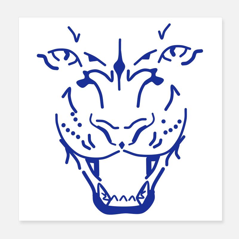 tiger - Poster 8" x 8" (20x20 cm) - white