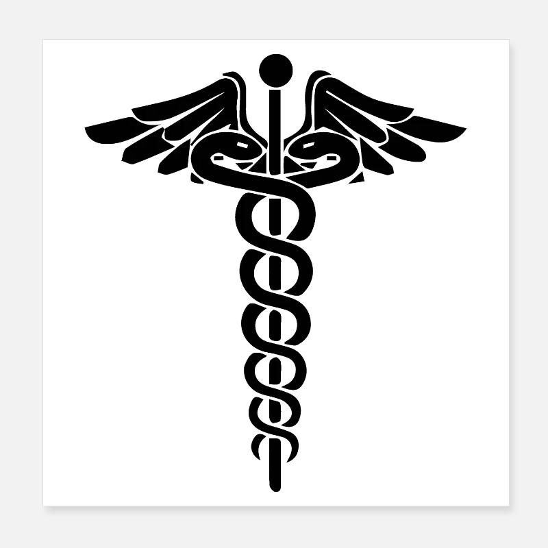 Äskulapstab Asklepiosstab Poster 20x20 cm