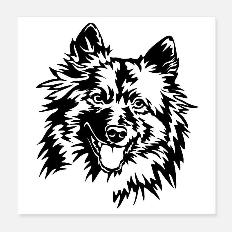Wolfsspitz Kopf Poster 20x20 cm