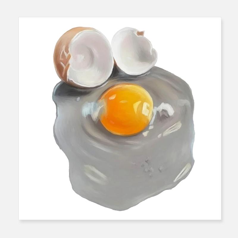 image d’oeuf en gris abstrait Poster 20 x 20 cm