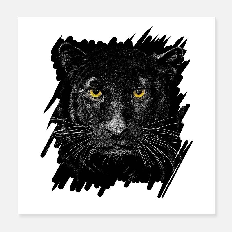 Schwarzer Panther Poster 20x20 cm