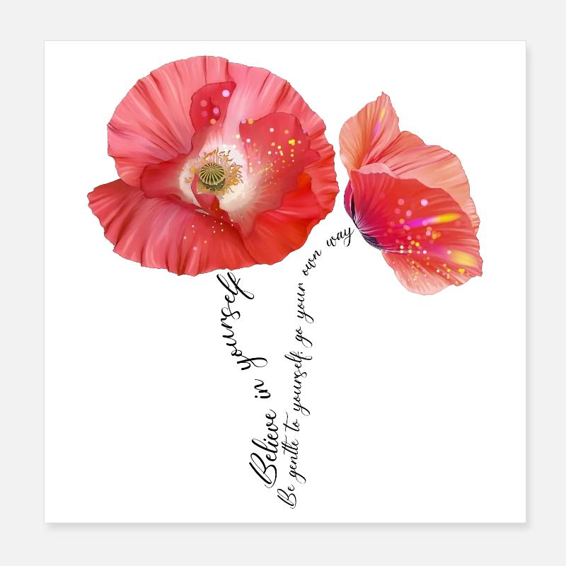 Coquelicot Mohnblumen Mohn Poster 20 x 20 cm