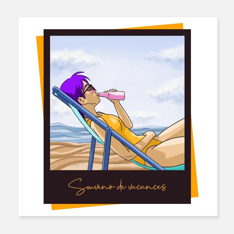 Souvenir de vacances Poster 20 x 20 cm