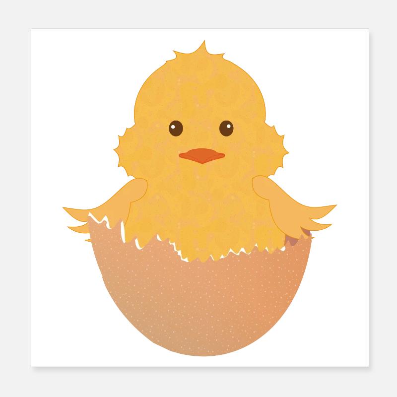 newly hatched chick in the eggshell Poster 8" x 8" (20x20 cm)