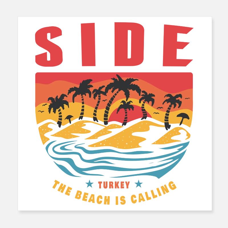 Side Turkey palm tree design Poster 8" x 8" (20x20 cm)