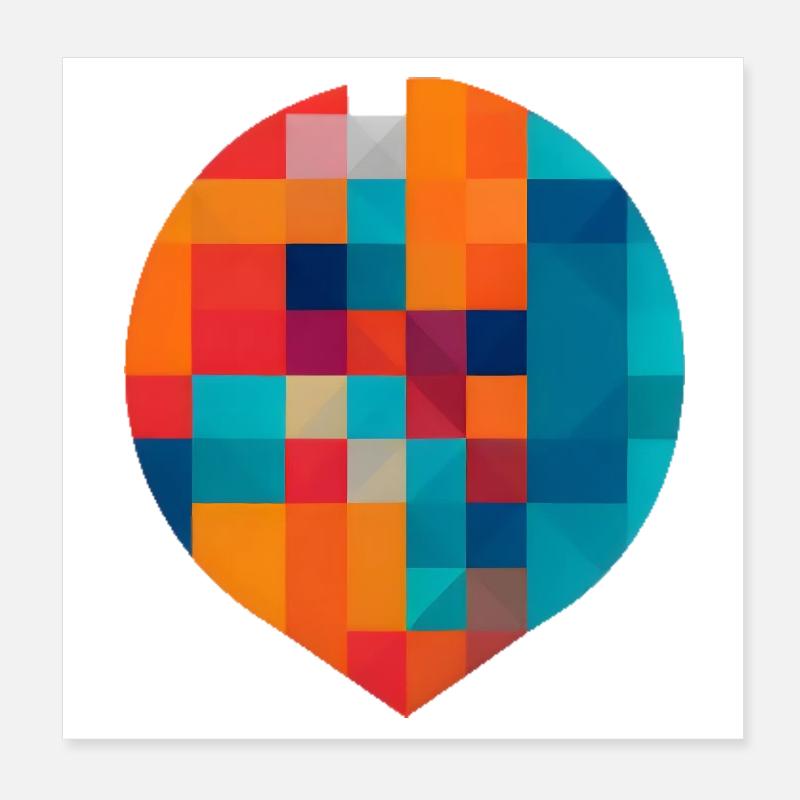 Bunte Geometrie Poster 20x20 cm
