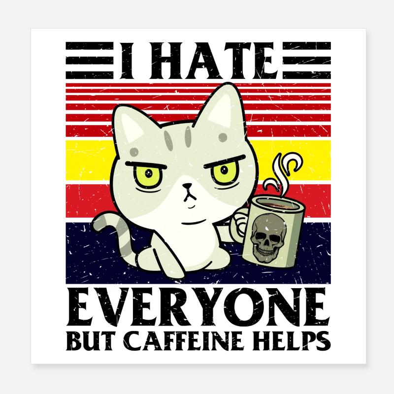 café, pas du matin, grincheux le matin Poster 20 x 20 cm