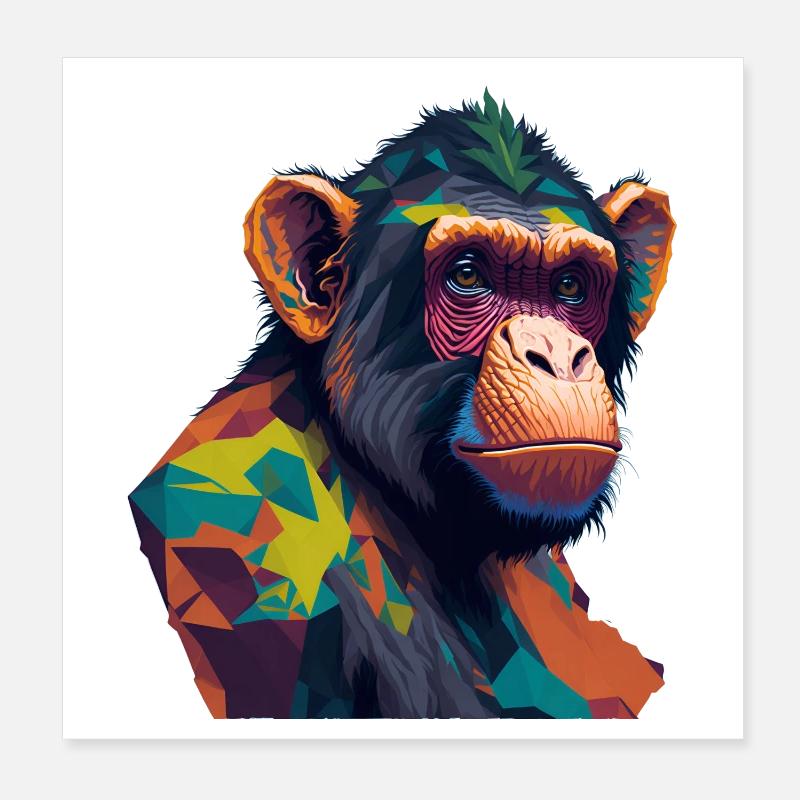 Schimpanse Poster 20x20 cm
