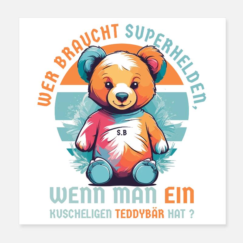 Ours en peluche câlin Poster 20 x 20 cm