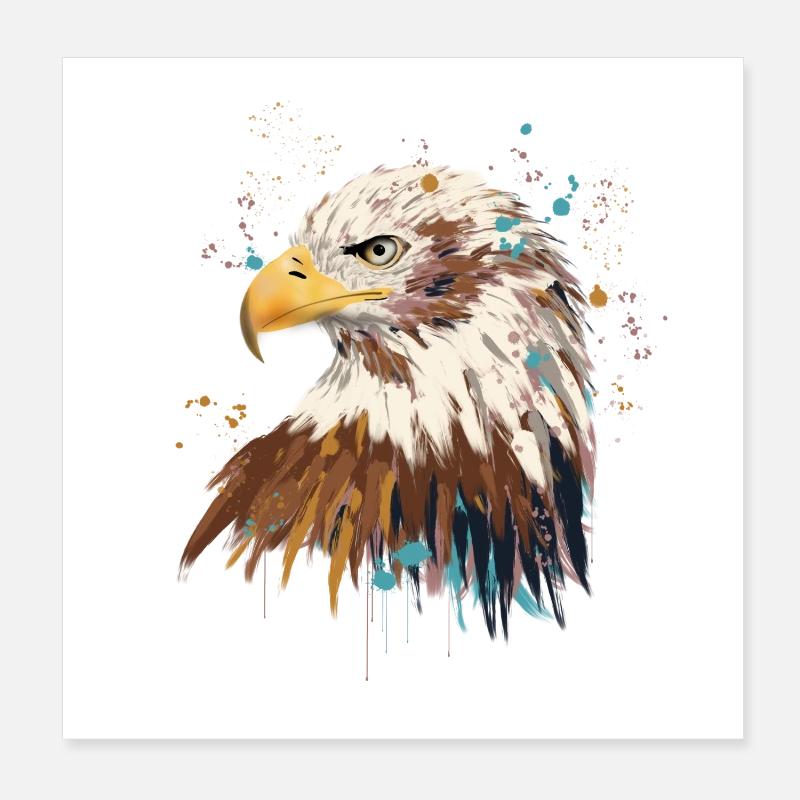 Aquarelle d’aigle Poster 20 x 20 cm