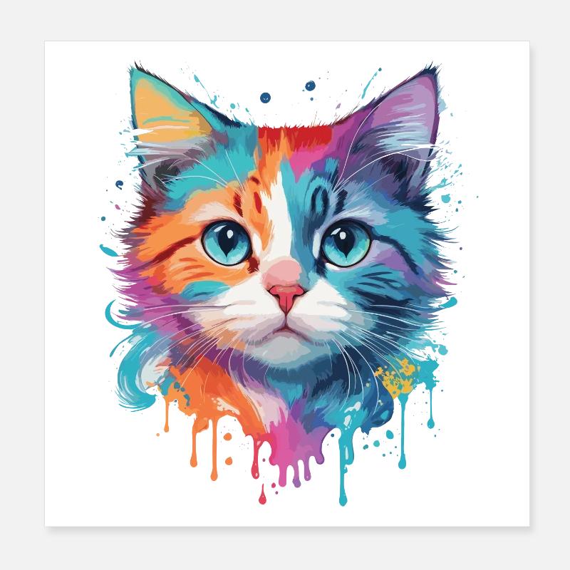 Chat mignon Poster 20 x 20 cm